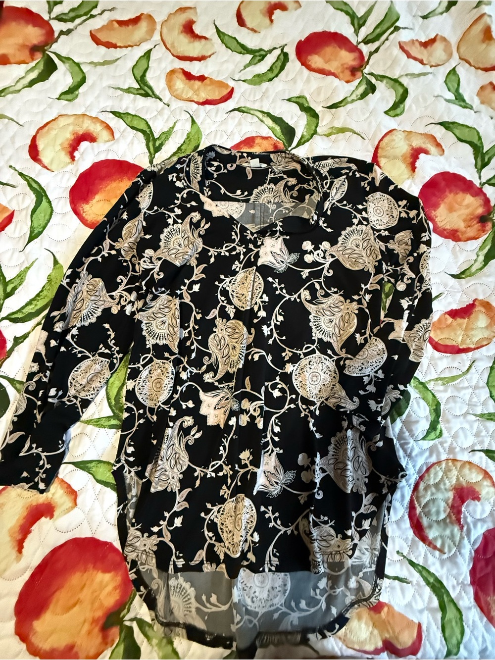 Women's Black Paisley Print Lightweight Blouse Jacket
